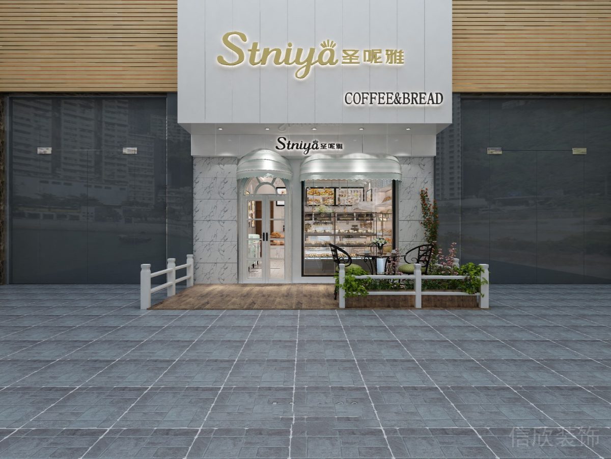 羅湖布心蛋糕店門面外觀裝修設(shè)計(jì)圖