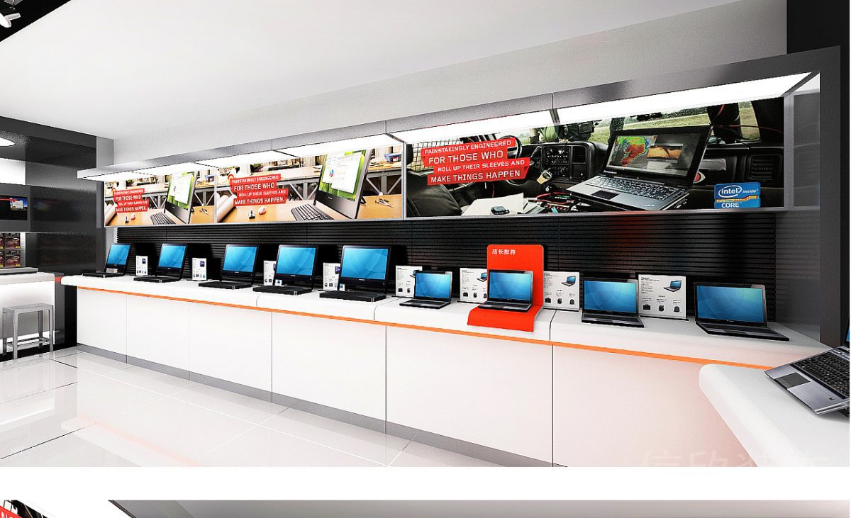 聯(lián)想福田新洲手機店電腦數(shù)碼展臺裝修