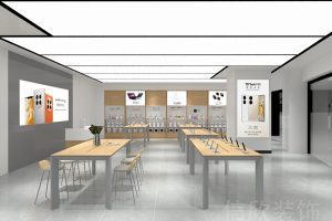 深圳龍華壹方城手機(jī)數(shù)碼店中島鋼木展臺(tái)