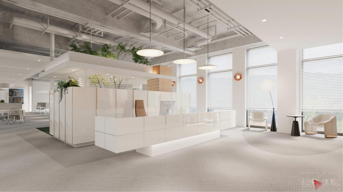 白色極簡(jiǎn)風(fēng)辦公室裝修設(shè)計(jì)-白色接待區(qū)