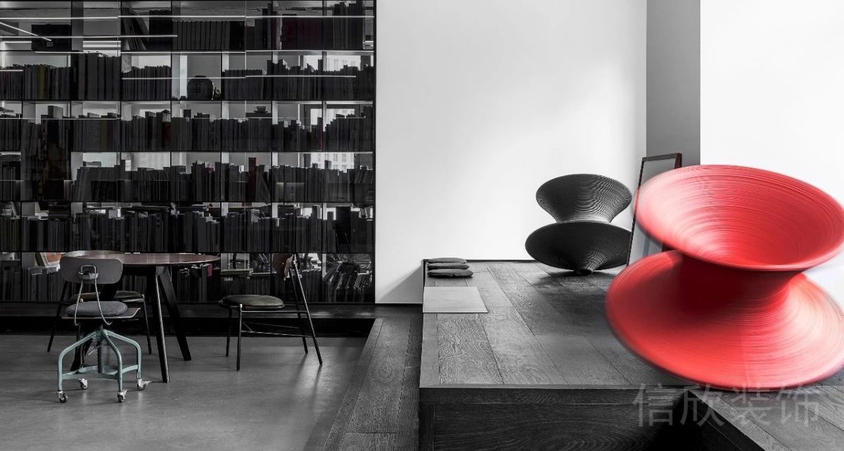 暗黑現(xiàn)代風(fēng)辦公空間辦公區(qū)地臺裝修設(shè)計