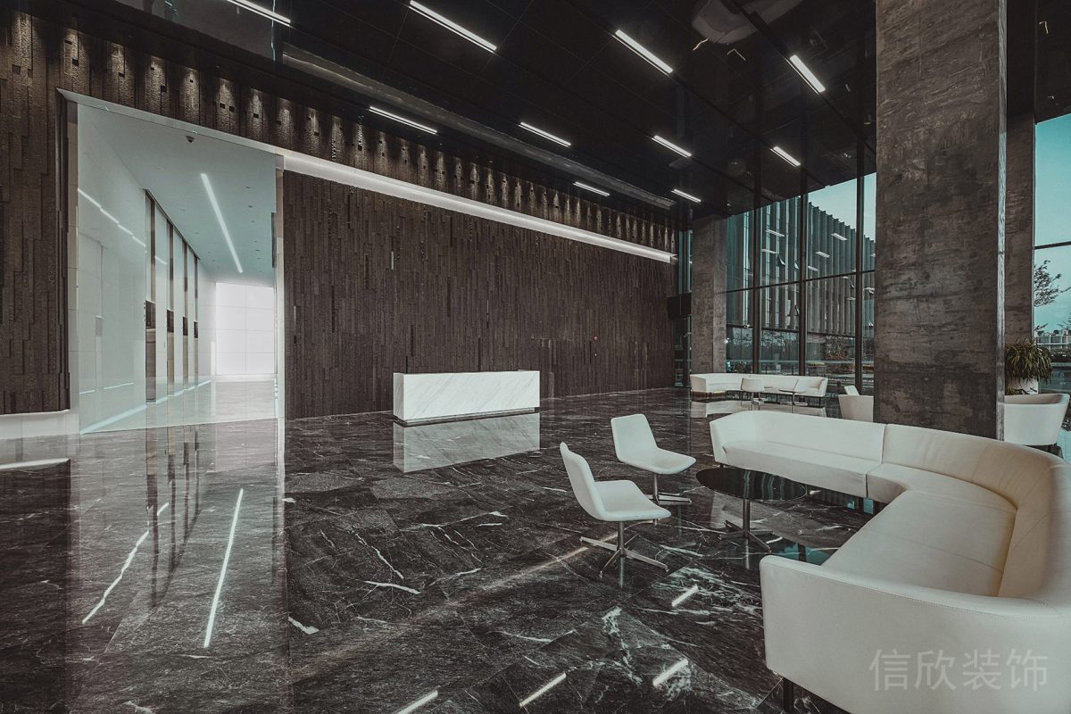 辦公樓白色沙發(fā)洽談室裝修效果圖