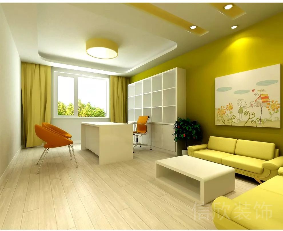 龍崗區(qū)正中時(shí)代廣場(chǎng)檸檬黃培訓(xùn)機(jī)構(gòu)辦公室裝修設(shè)計(jì)