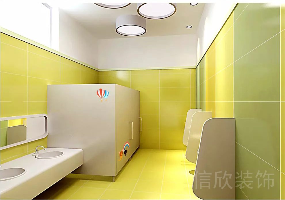 深圳市龍崗區(qū)正中時(shí)代廣場(chǎng)檸檬黃培訓(xùn)機(jī)構(gòu)孩童男廁兒童設(shè)施裝修設(shè)計(jì)
