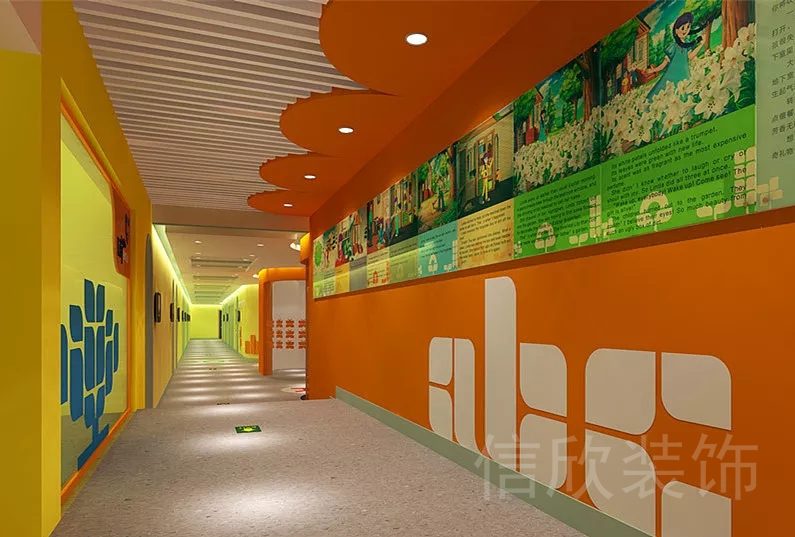 深圳發(fā)展中心大廈思維英語培訓機構(gòu)過道走廊裝修設計
