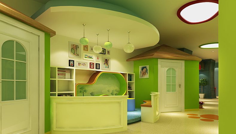 深圳市羅湖區(qū)國貿(mào)發(fā)展中心大廈思維英語培訓機構(gòu)果綠色創(chuàng)意閱讀教室裝修設計