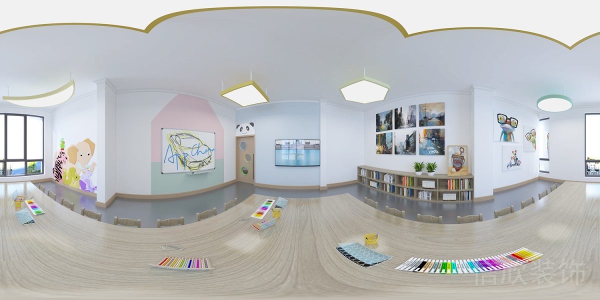 深圳市鹽田區(qū)海港大廈全景圖幼兒小熊貓動(dòng)物繪畫興趣班教室