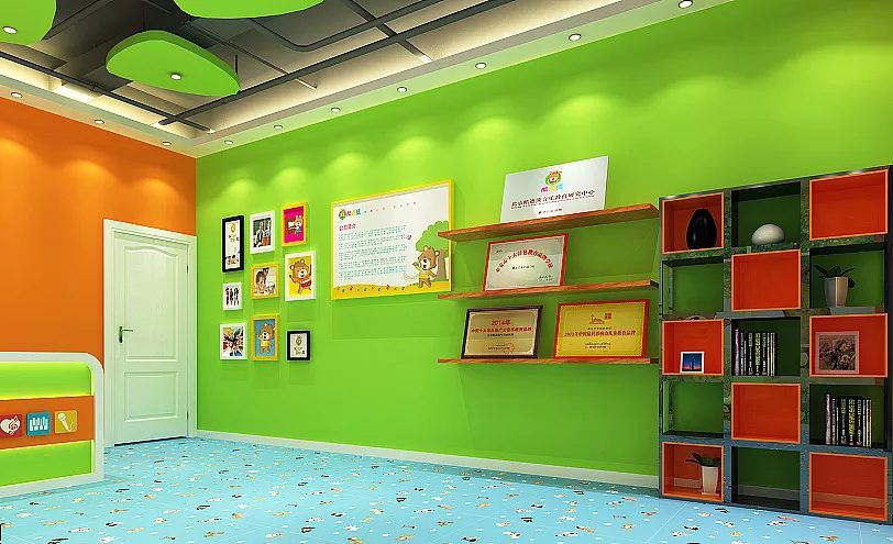 西麗南山區(qū)民企科技園酷迪熊音樂教育青少年培訓(xùn)機(jī)構(gòu)前廳榮譽(yù)展示形象墻裝修設(shè)計(jì)