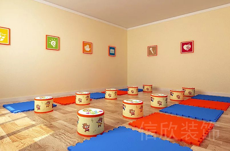 深圳市南山區(qū)西麗科技園酷迪熊音樂教育青少年培訓(xùn)機(jī)構(gòu)多人幼兒擊鼓打擊樂教室裝修設(shè)計(jì)