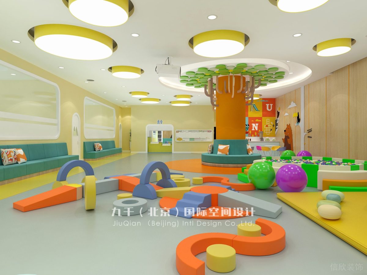 福田紅黃藍(lán)親子園榻榻米式墊圓形鏤空燈