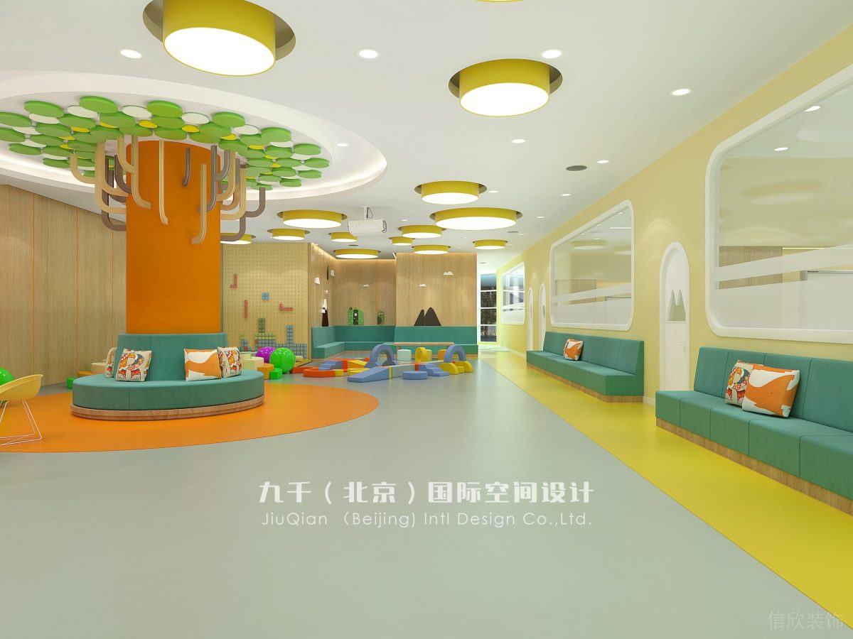 紅黃藍(lán)親子園智慧樹(shù)樣式設(shè)計(jì)環(huán)形沙發(fā)