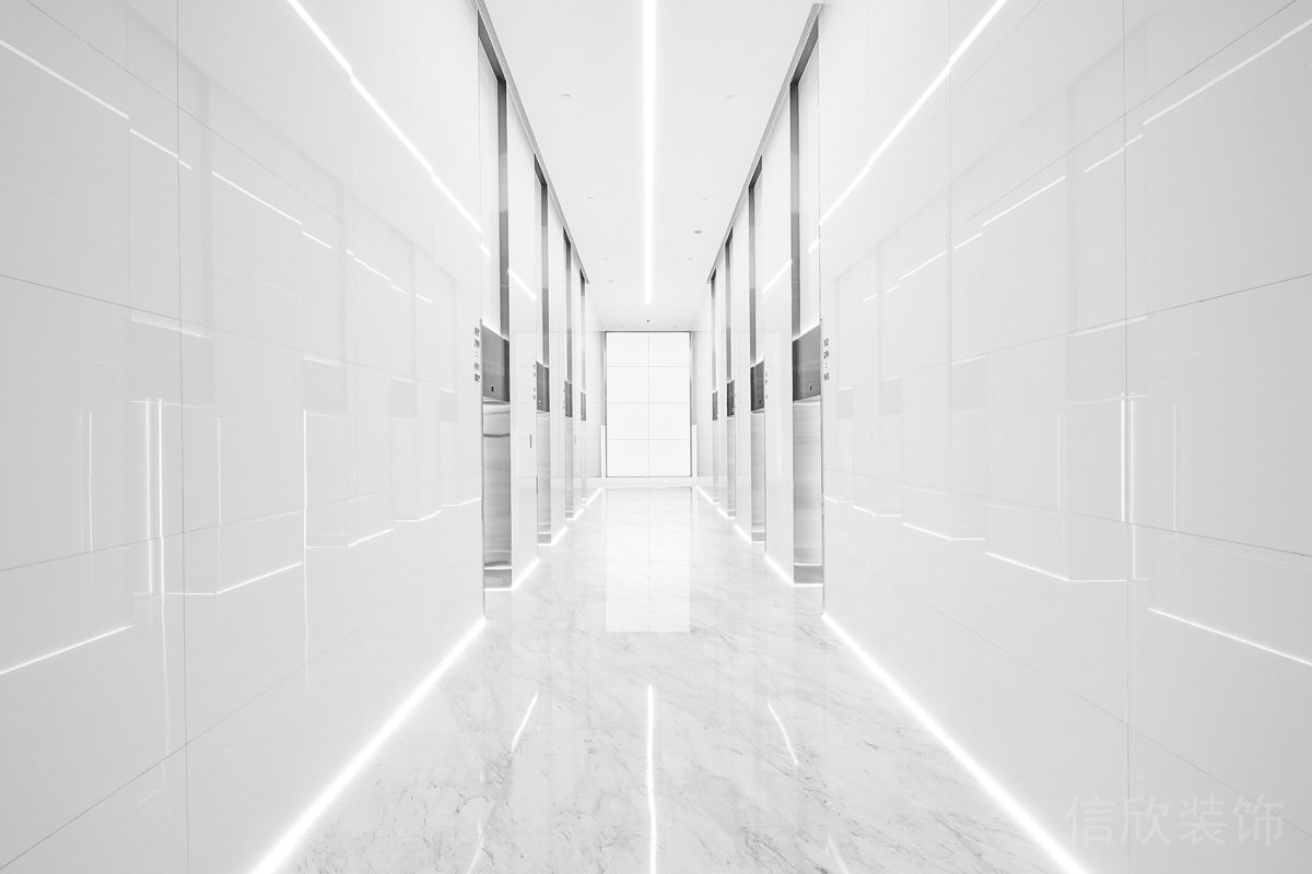 簡約風直線設(shè)計內(nèi)嵌燈帶辦公室裝修