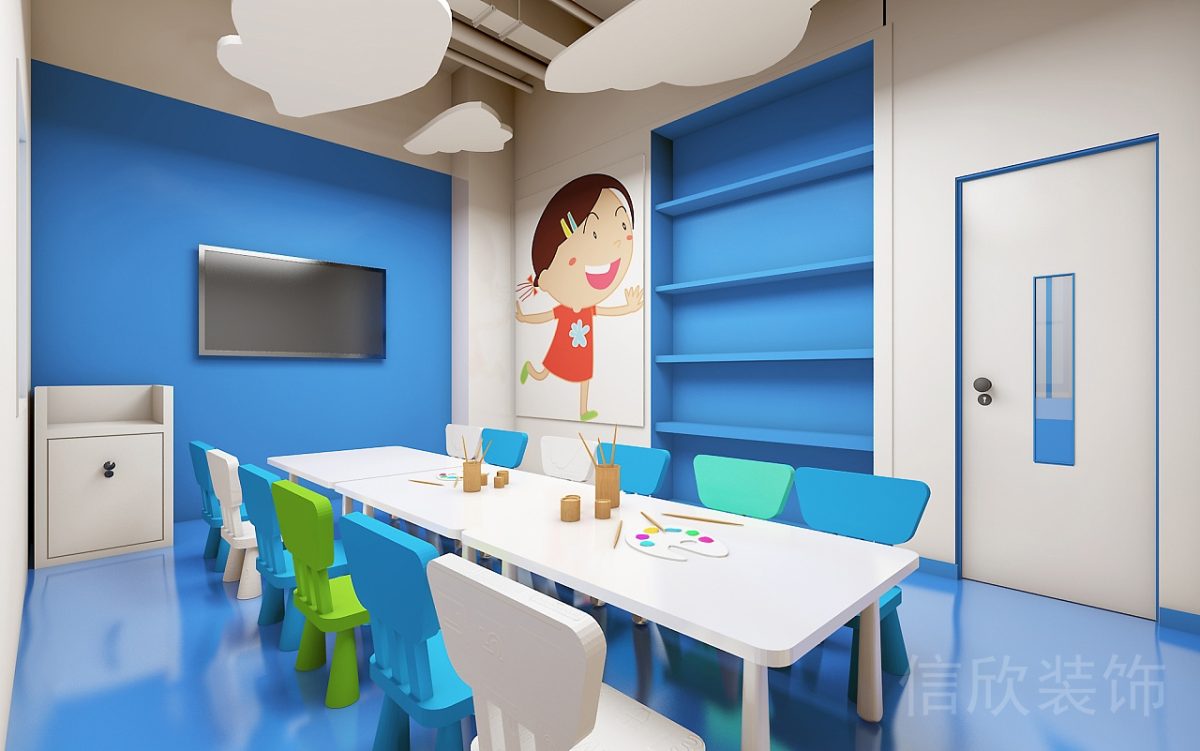 藍(lán)眼睛美術(shù)培訓(xùn)中心畫室裝修