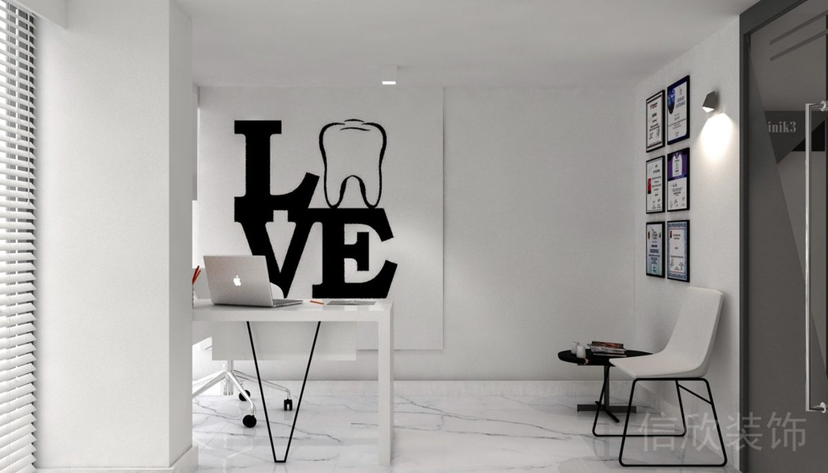 諾德大廈口腔中心辦公區(qū)極簡(jiǎn)桌椅