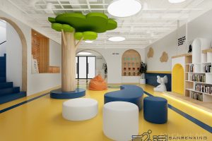 早教中心裝修設(shè)計休息室智慧樹環(huán)形椅