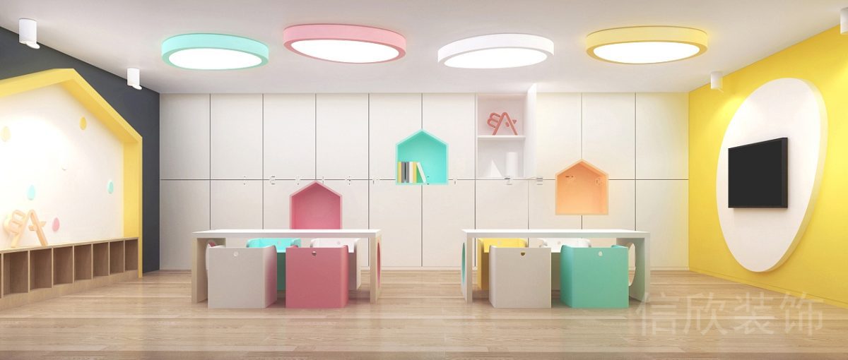 深圳市羅湖區(qū)金光華雞蛋少兒藝術培訓學校黃色教室裝修