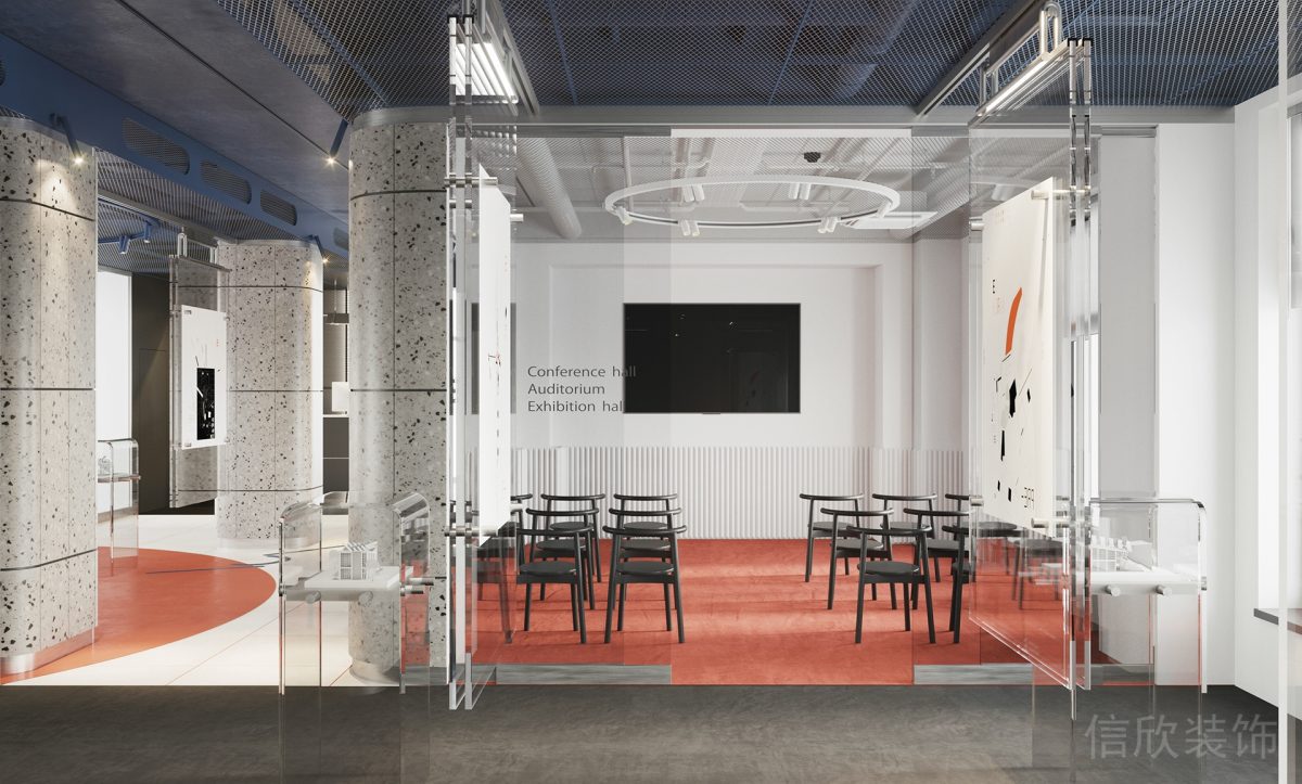 透明亞克力科技會(huì)議室工業(yè)風(fēng)天花