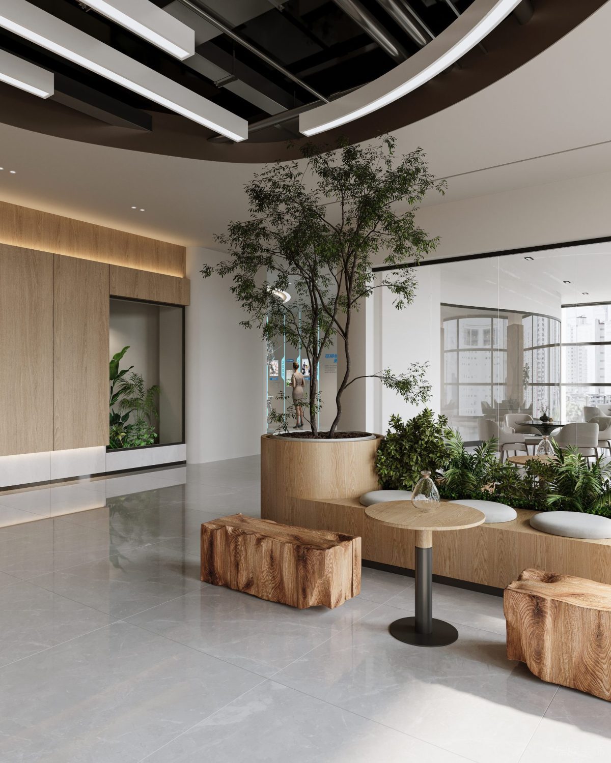 現(xiàn)代簡約風辦公接待區(qū)裝修設(shè)計 休息區(qū)卡座