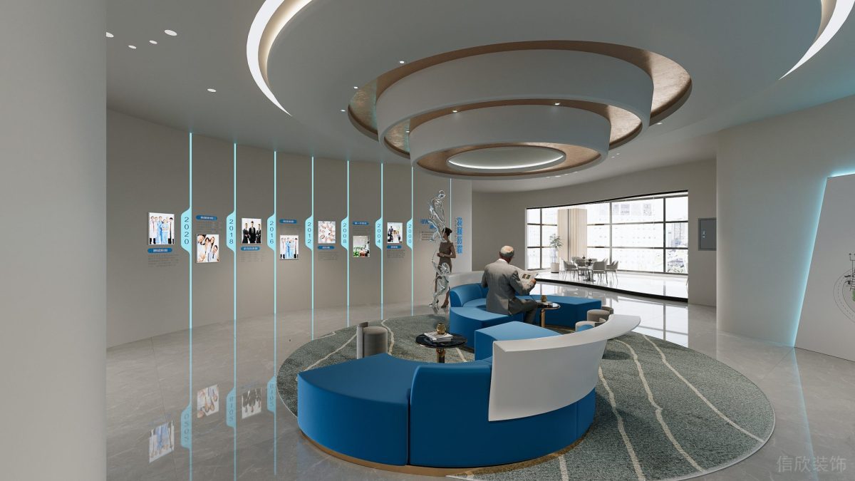 現(xiàn)代簡約風辦公接待區(qū)裝修設(shè)計 展示區(qū)墻面