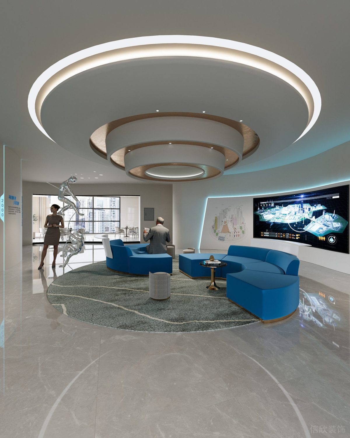 現(xiàn)代簡約風辦公接待區(qū)裝修設(shè)計 展示區(qū)