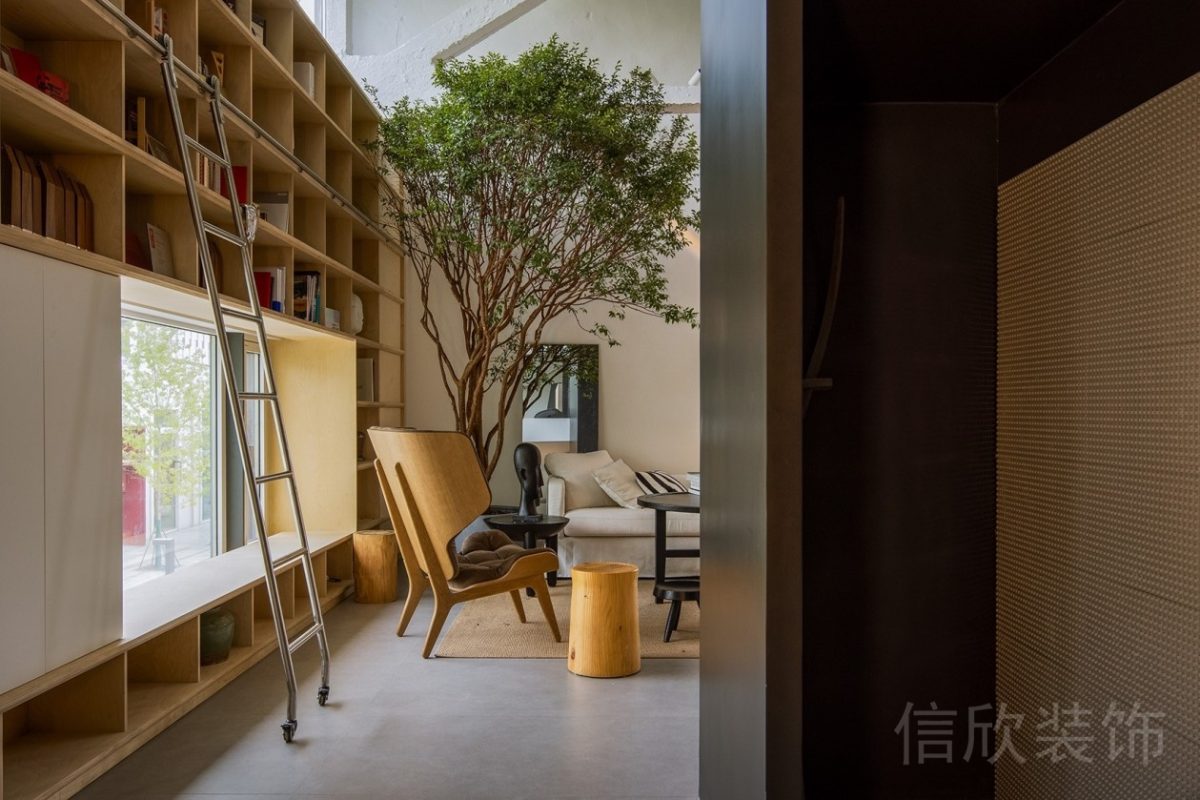 現(xiàn)代鋁合金可滑行爬梯書架設計