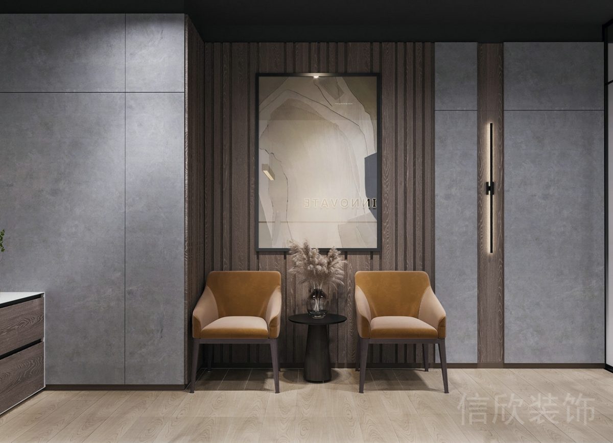 現(xiàn)代輕奢風(fēng)格辦公空間過道墻面裝修設(shè)計