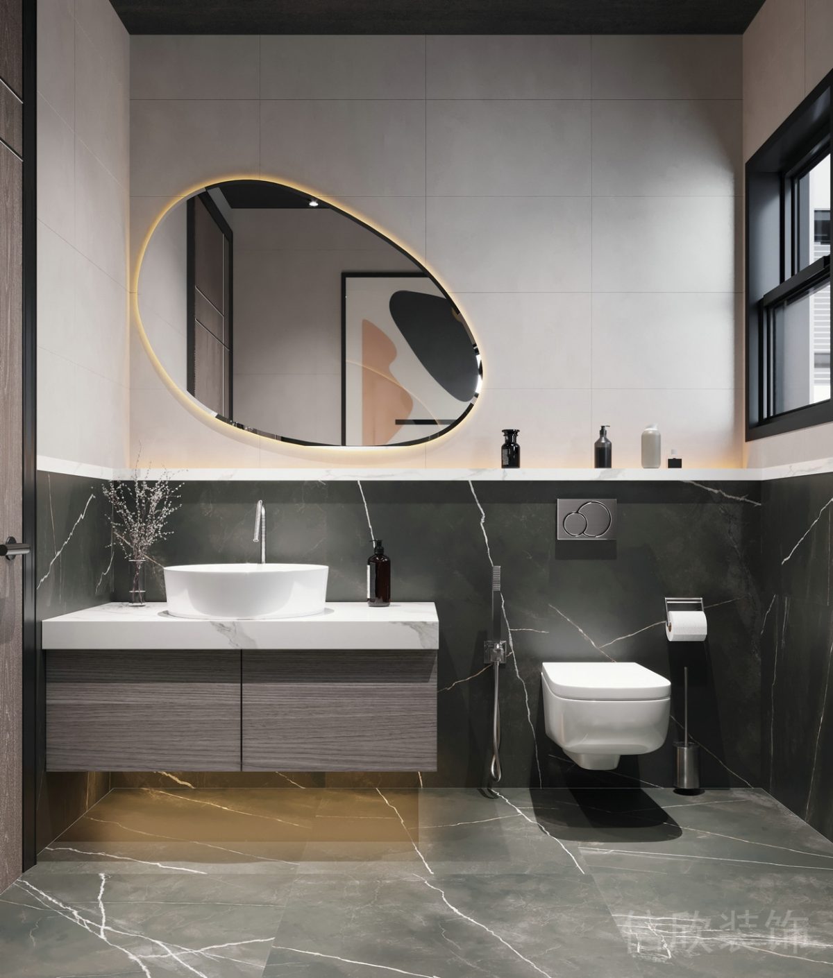 現(xiàn)代輕奢風(fēng)格辦公空間衛(wèi)生間裝修設(shè)計