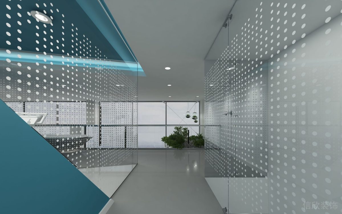 牙科機(jī)構(gòu)波點(diǎn)落地玻璃通體過道走廊設(shè)計(jì)