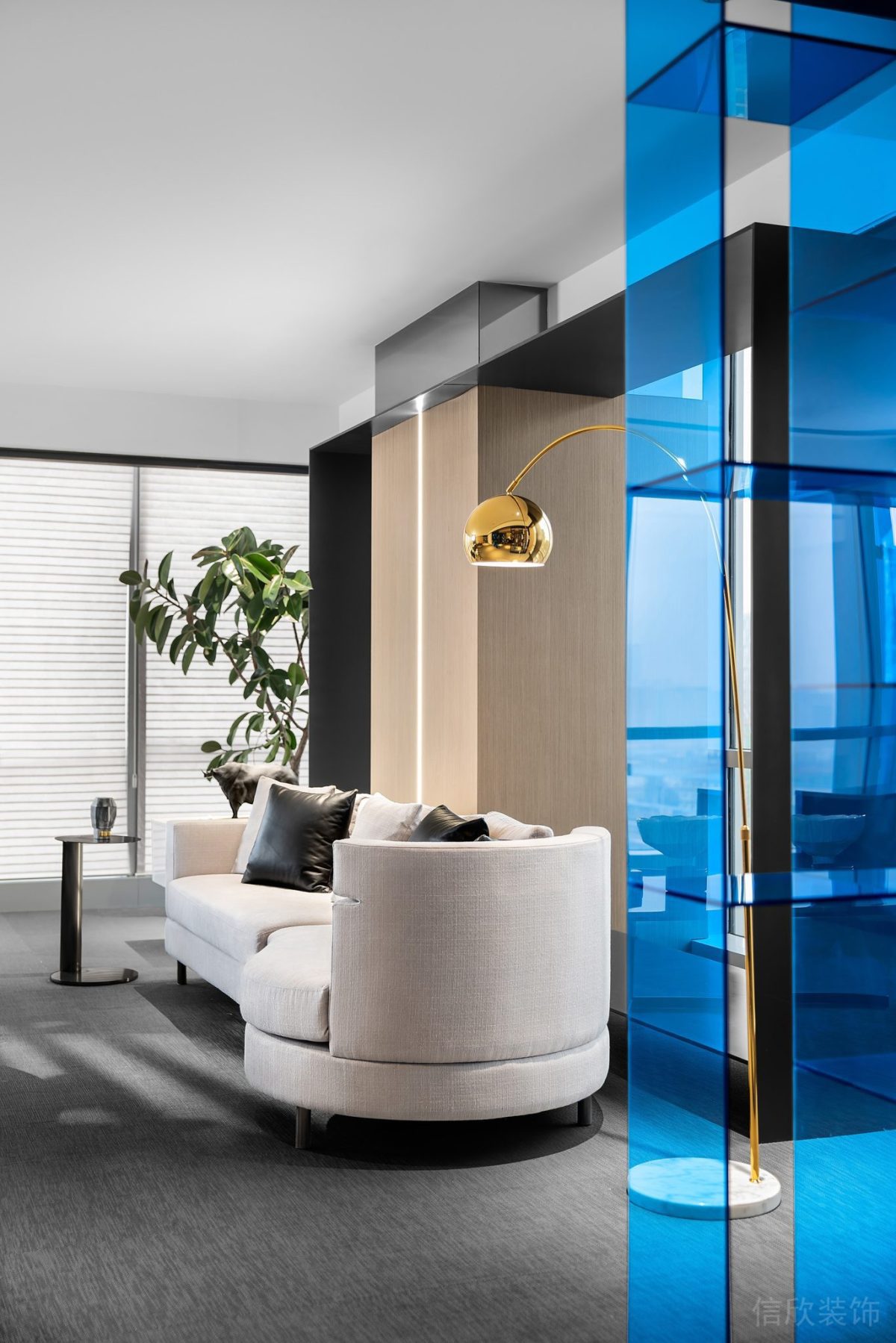 總裁辦公室布藝沙發(fā)接待處裝修設(shè)計(jì)