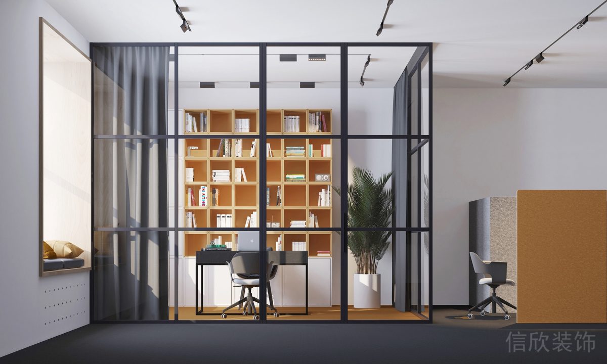 總裁辦公室門前過道咨詢招待木飾面設(shè)計(jì)