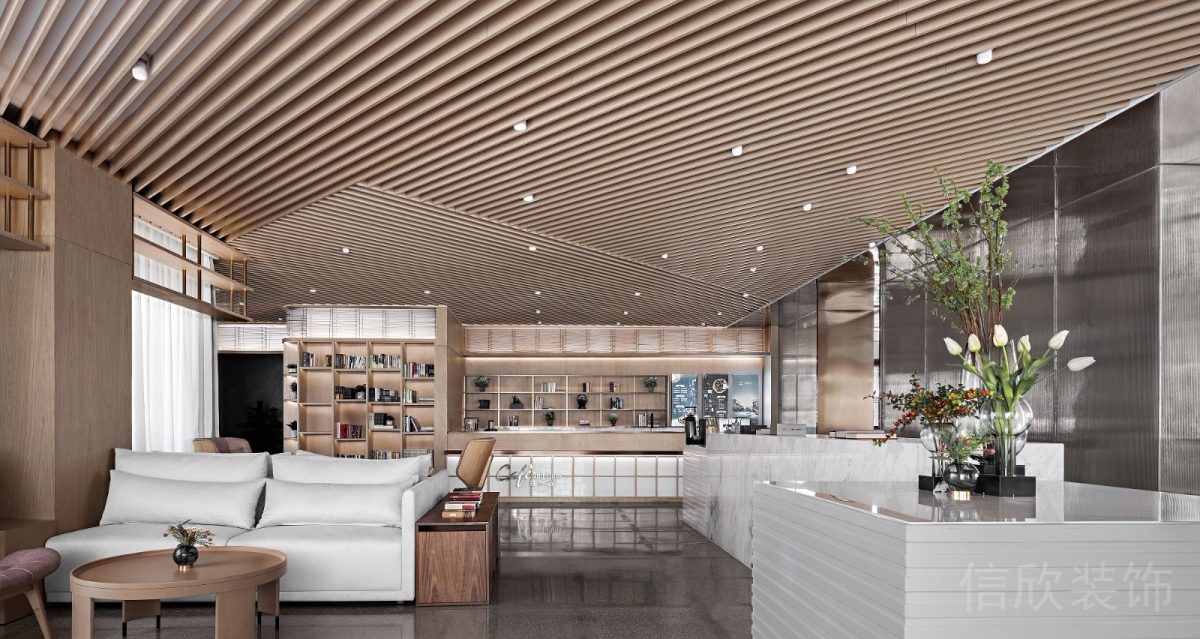 原木風辦公室裝修設(shè)計公共開放式區(qū)域裝修設(shè)計