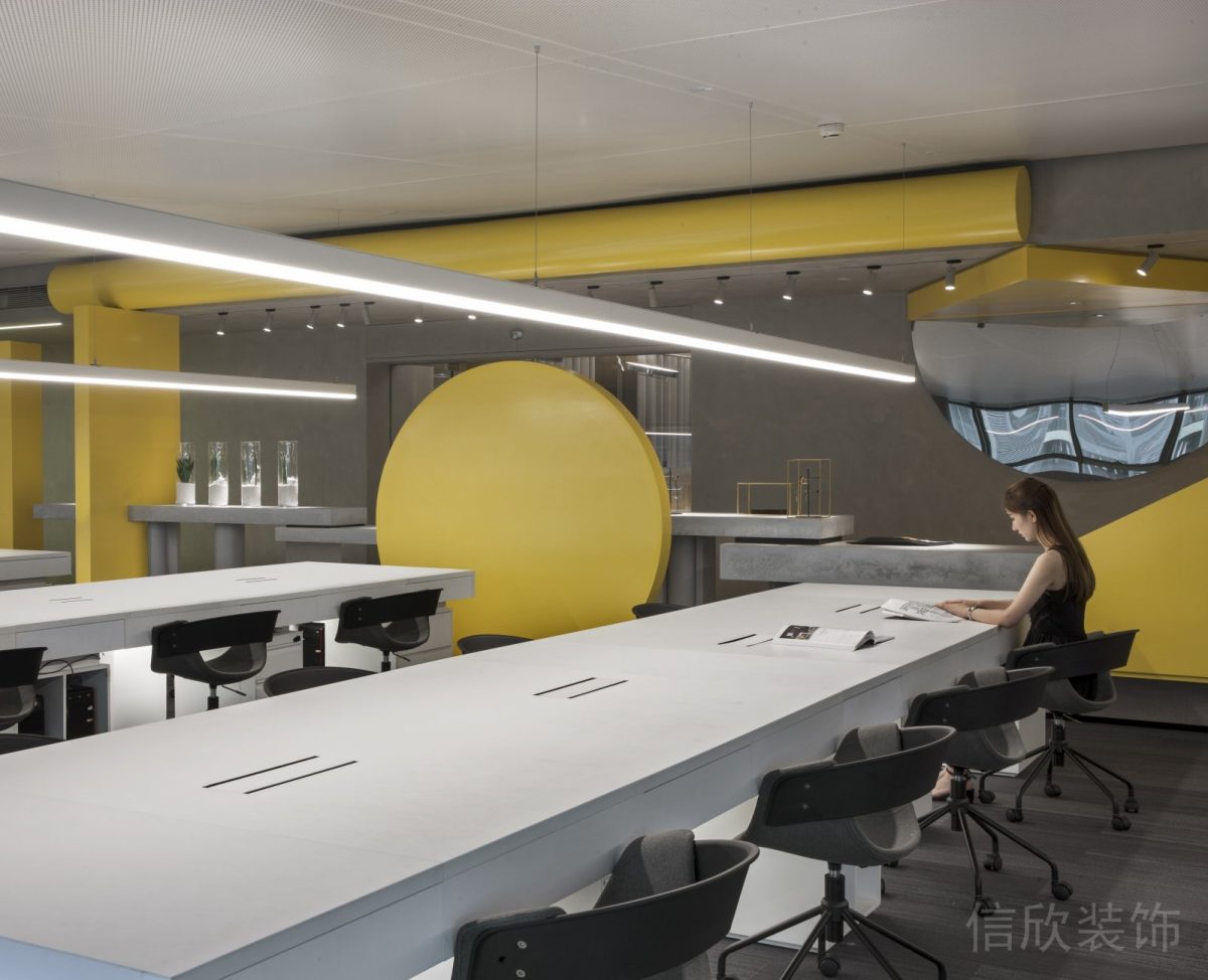 會議室創(chuàng)意辦公室直線式簡約地毯裝修效果圖