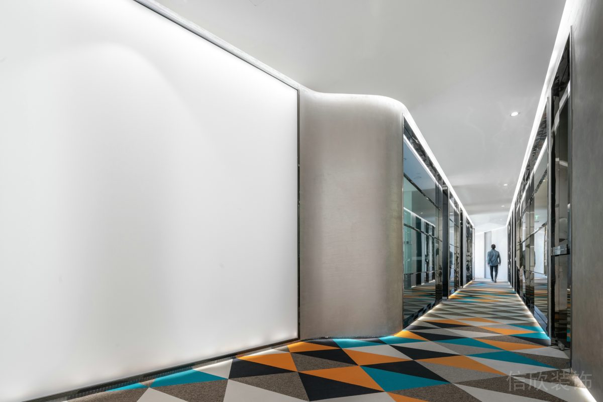 幾何撞色辦公室公共走廊過道設(shè)計(jì)圖