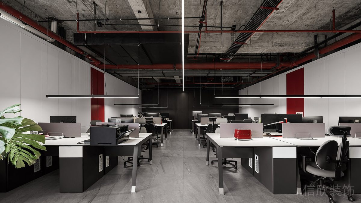 現(xiàn)代簡約黑白色桌椅辦公室設(shè)計圖