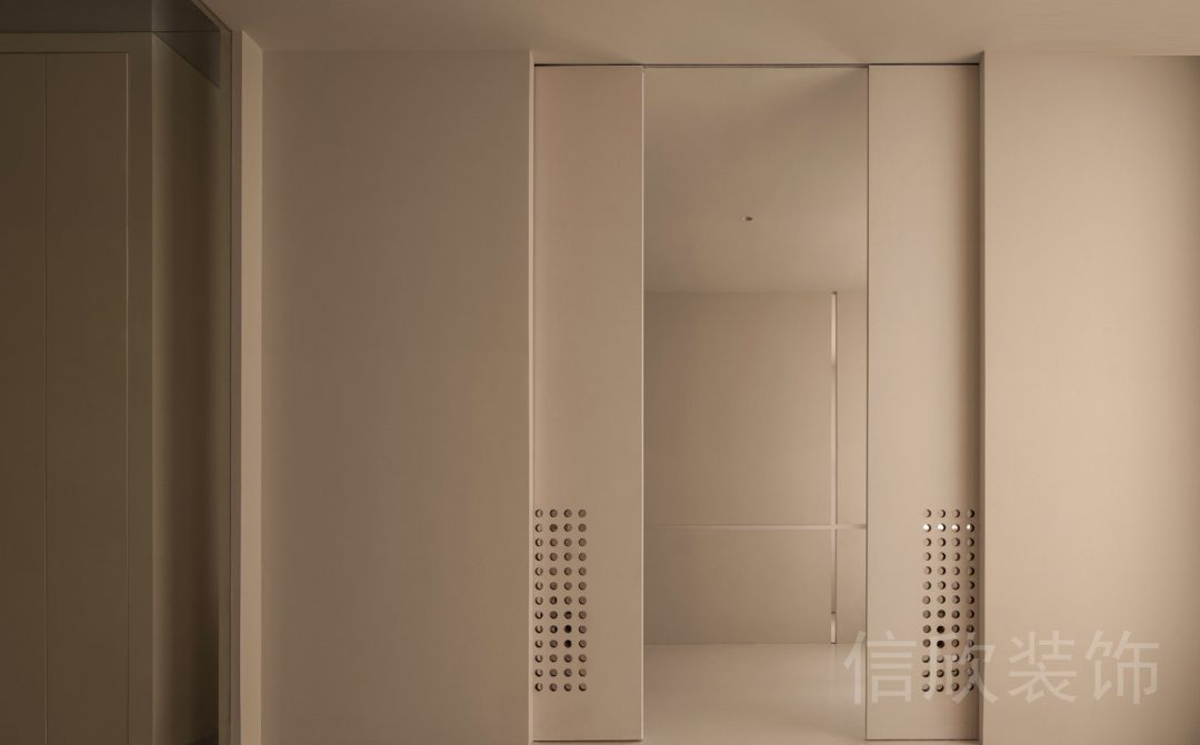 自動(dòng)智能平推門瑜伽機(jī)構(gòu)過道裝修洞洞門鏤空效果