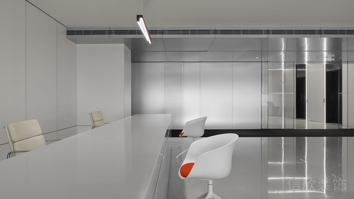 辦公室前臺區(qū)裝修效果圖瓷磚中央空調(diào)效果