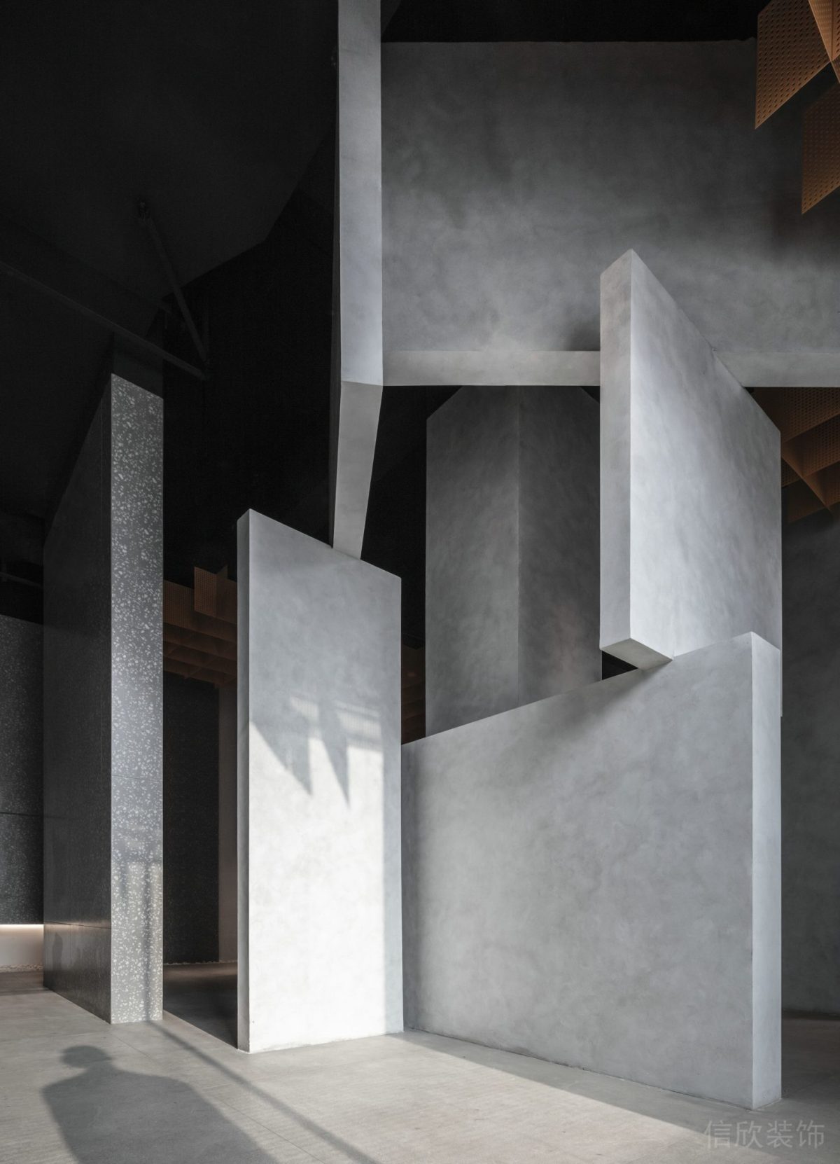 不規(guī)則矩形大理石方塊疊加藝術品設計圖