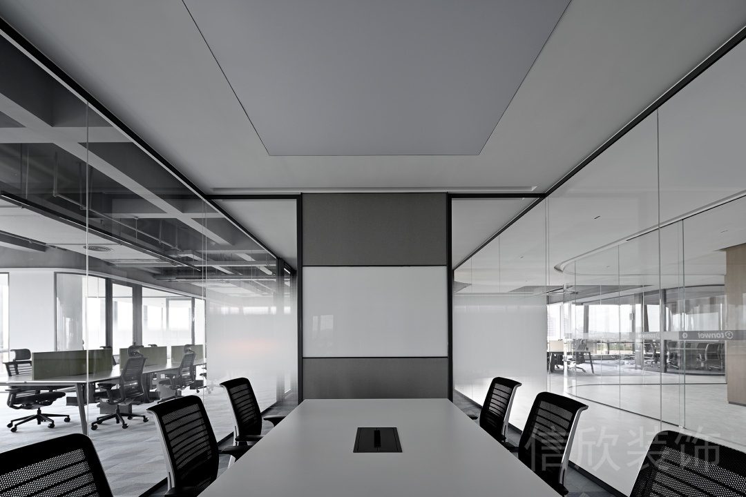 玻璃隔斷顯示屏效果會(huì)議室裝修通透客廳設(shè)計(jì)圖