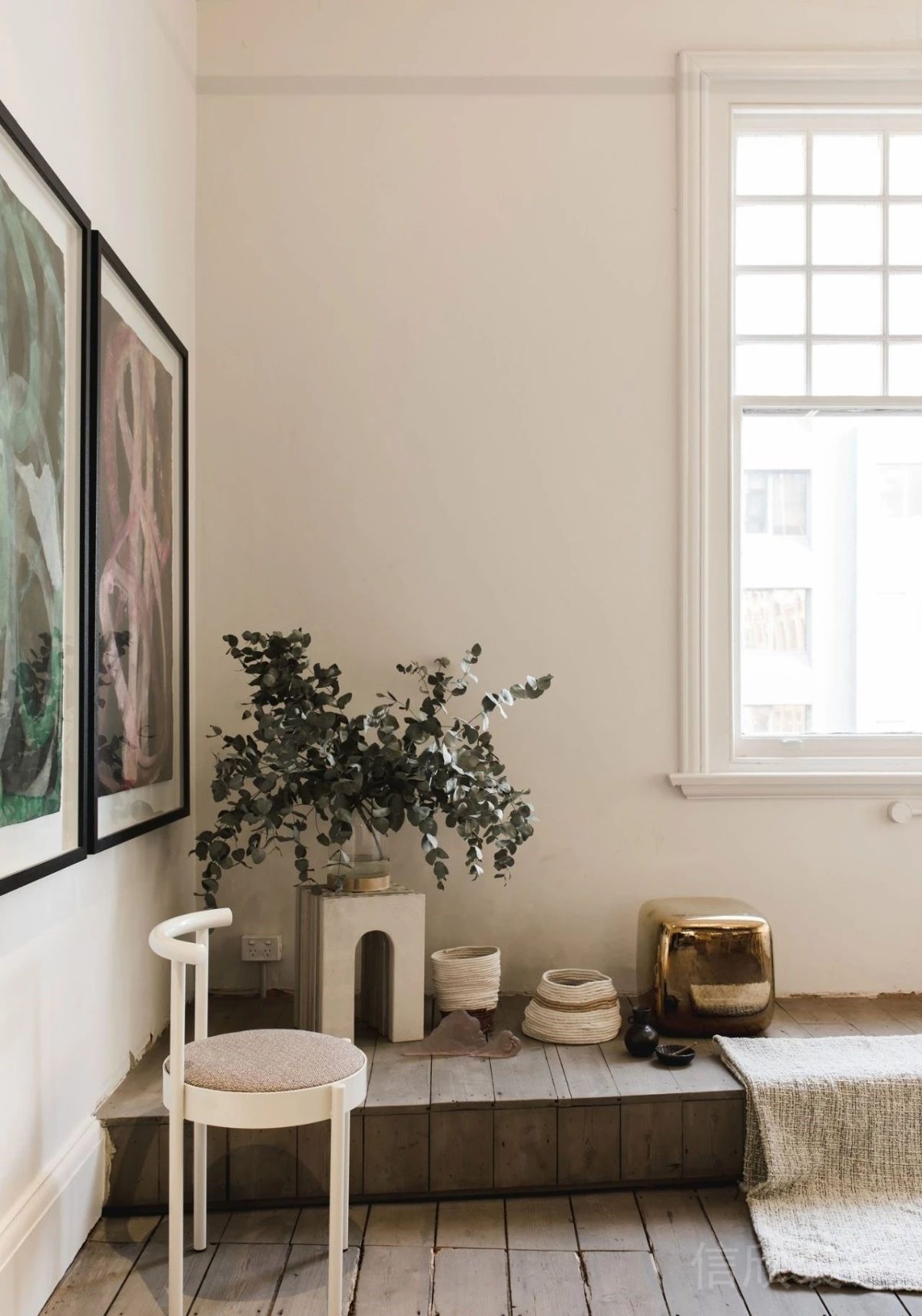 復(fù)古藝術(shù)感地臺(tái)木質(zhì)地板裝修工作室設(shè)計(jì)圖