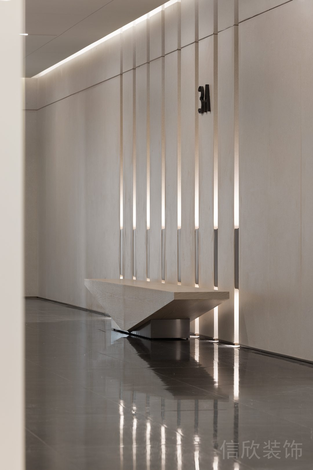 過道前臺區(qū)接待處現(xiàn)代輕奢風裝修圖