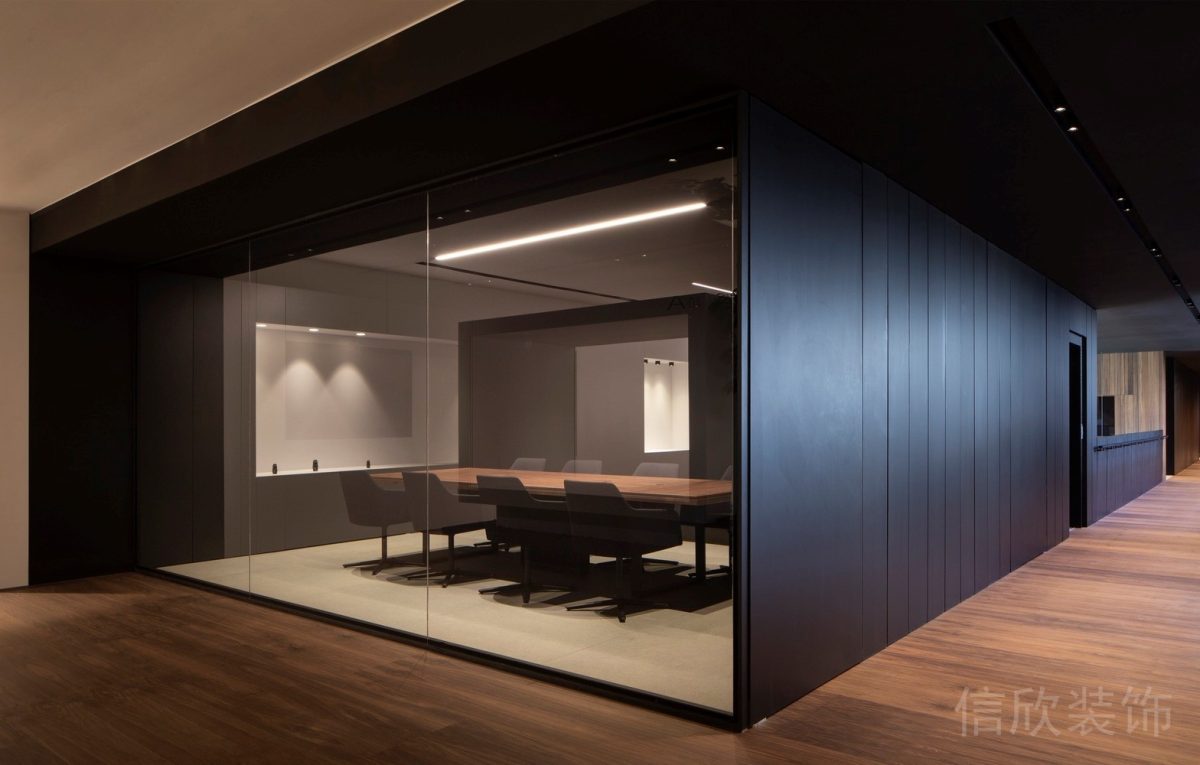 高透玻璃門(mén)板裝修內(nèi)嵌式燈帶設(shè)計(jì)辦公室會(huì)議室設(shè)計(jì)圖