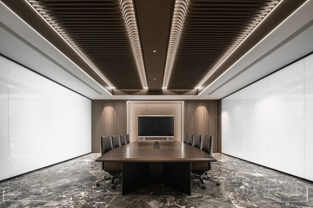 會(huì)議室木飾面裝修長(zhǎng)桌洽談室辦公室設(shè)計(jì)