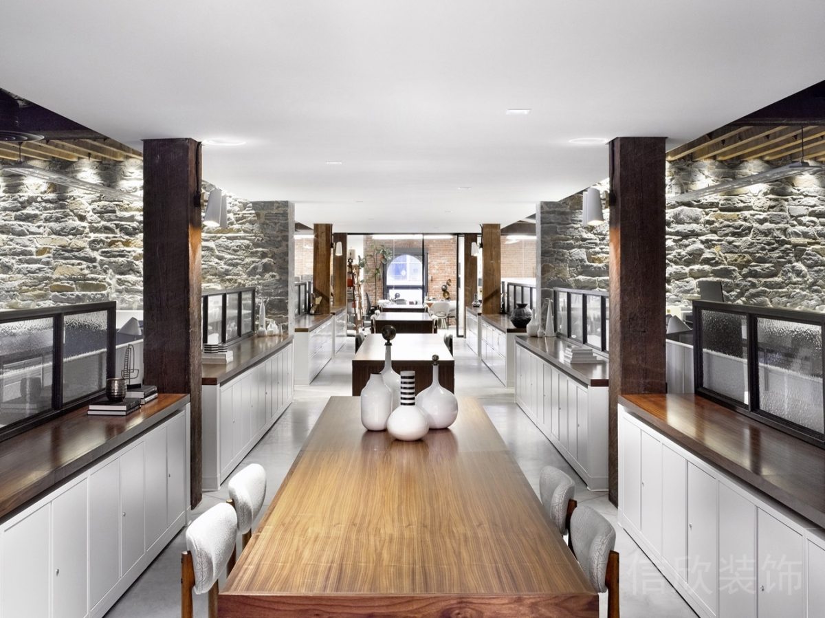 會(huì)議室長(zhǎng)桌設(shè)計(jì)效果白色半墻收納柜設(shè)計(jì)圖茶水間裝修圖