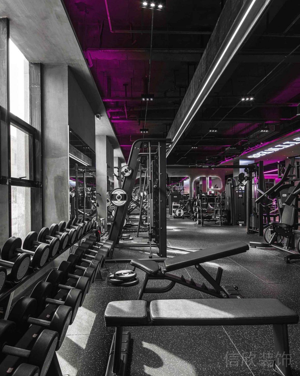 力量區(qū)健身房設(shè)計(jì)啞鈴商務(wù)風(fēng)天花設(shè)計(jì)圖