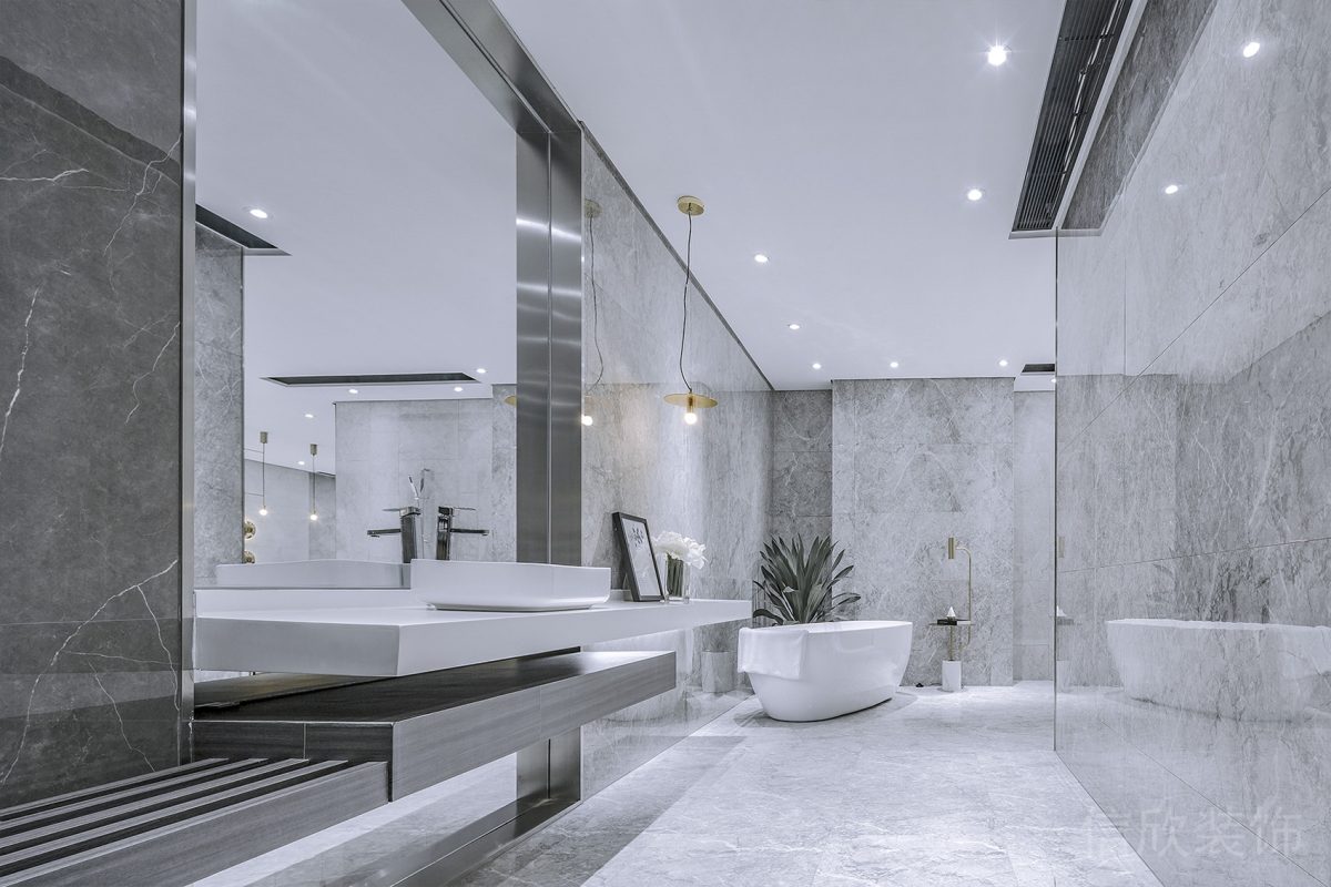 全屋定制效果圖瓷磚衛(wèi)生間設計大理石隔斷墻體效果圖