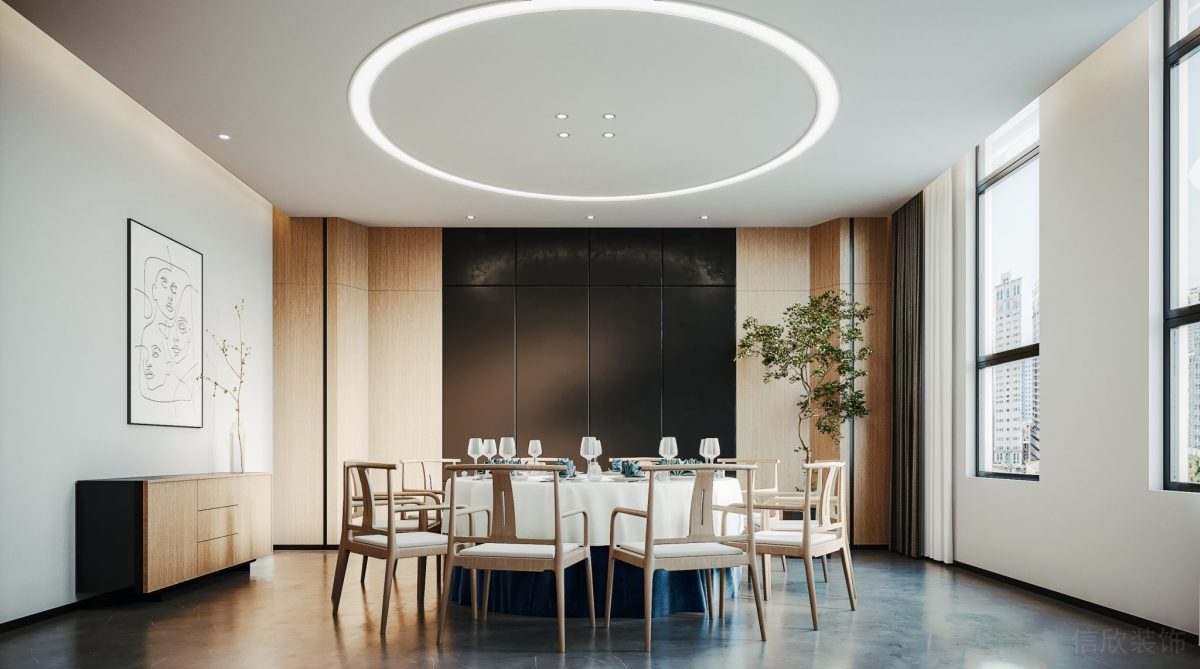 辦公室裝修設(shè)計(jì)總裁辦公室效果黑白色調(diào)內(nèi)嵌式木質(zhì)收納墻柜設(shè)計(jì)