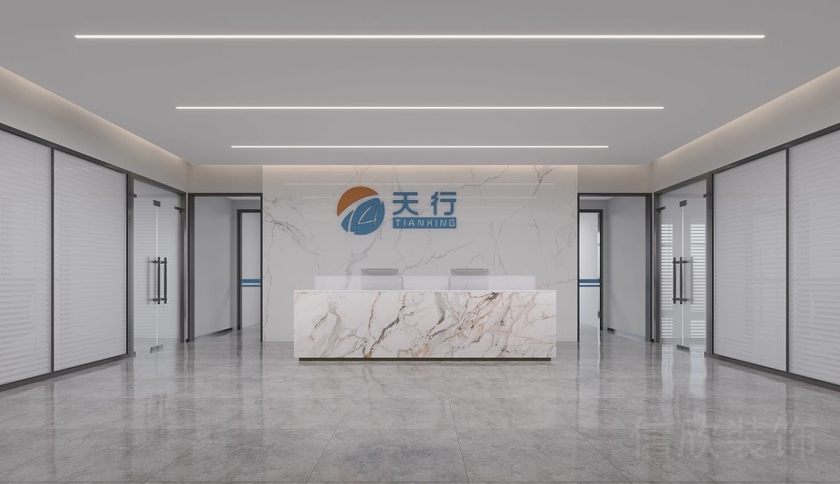 白花大理石前臺區(qū)裝修設計效果極簡風白色效果