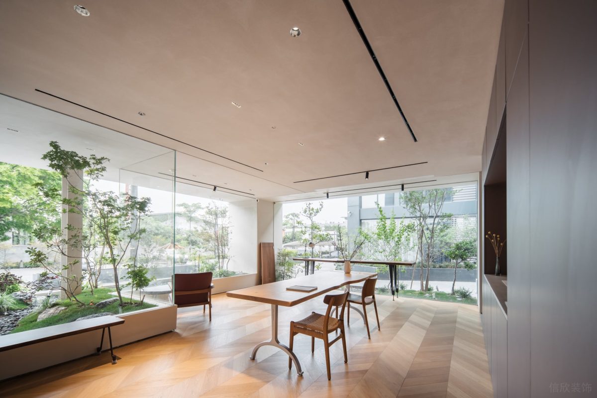 玻璃櫥窗設(shè)計效果微景觀裝修木飾面地板日式原宿風(fēng)裝修圖