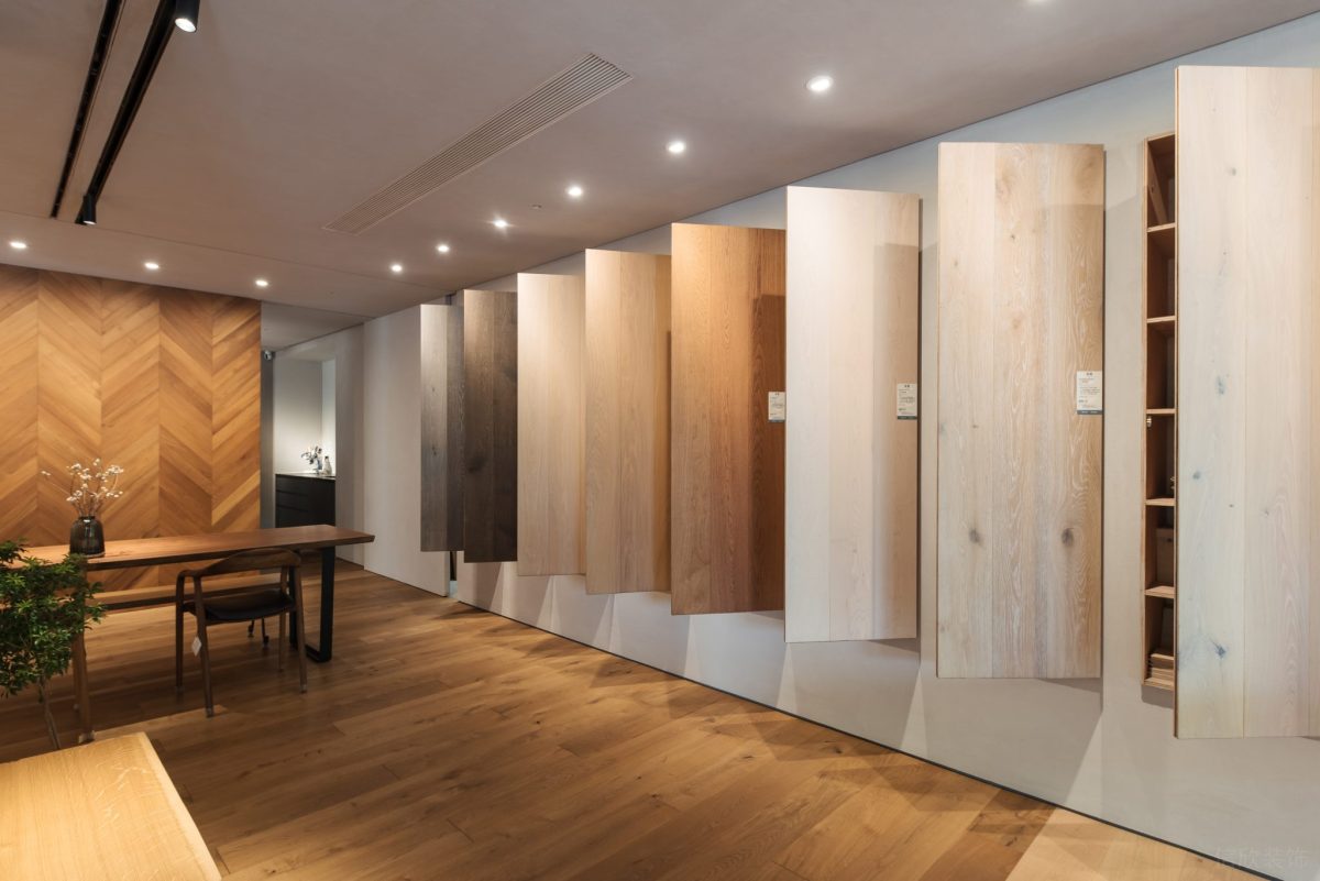 多材質(zhì)裝飾墻體裝修自然原宿風(fēng)效果木質(zhì)地板設(shè)計辦公室