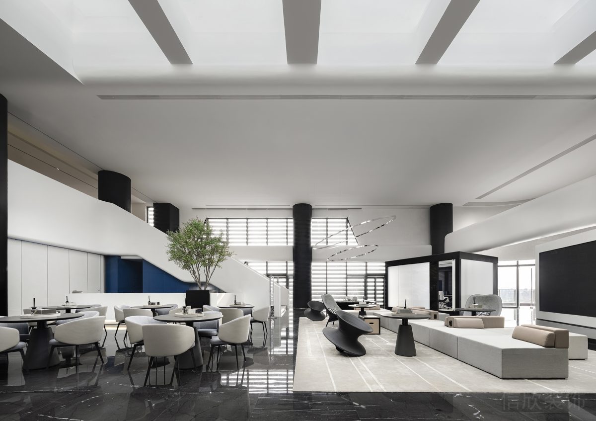 大廳辦公室裝修設計洽談室家月份白色沙發(fā)效果客廳